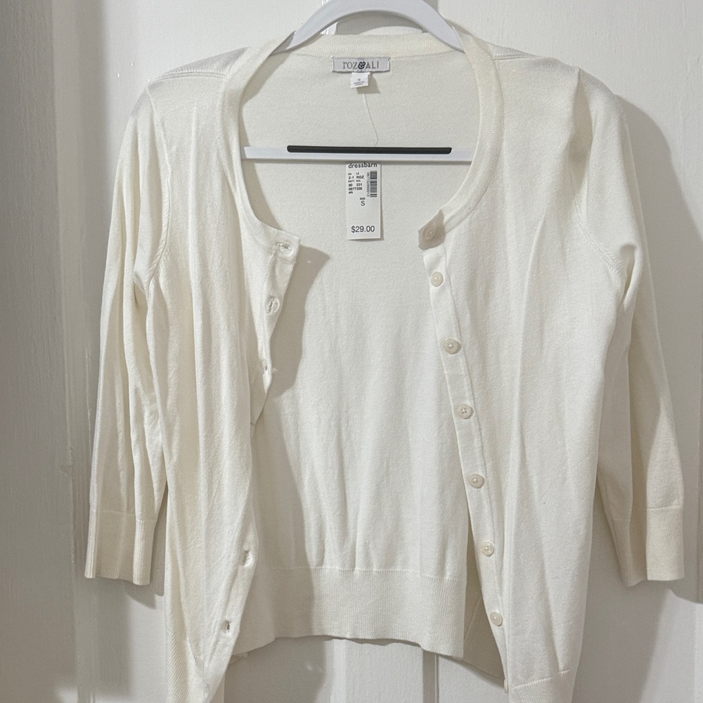 NWT Dressbarn Cream Cardigan Sweater
